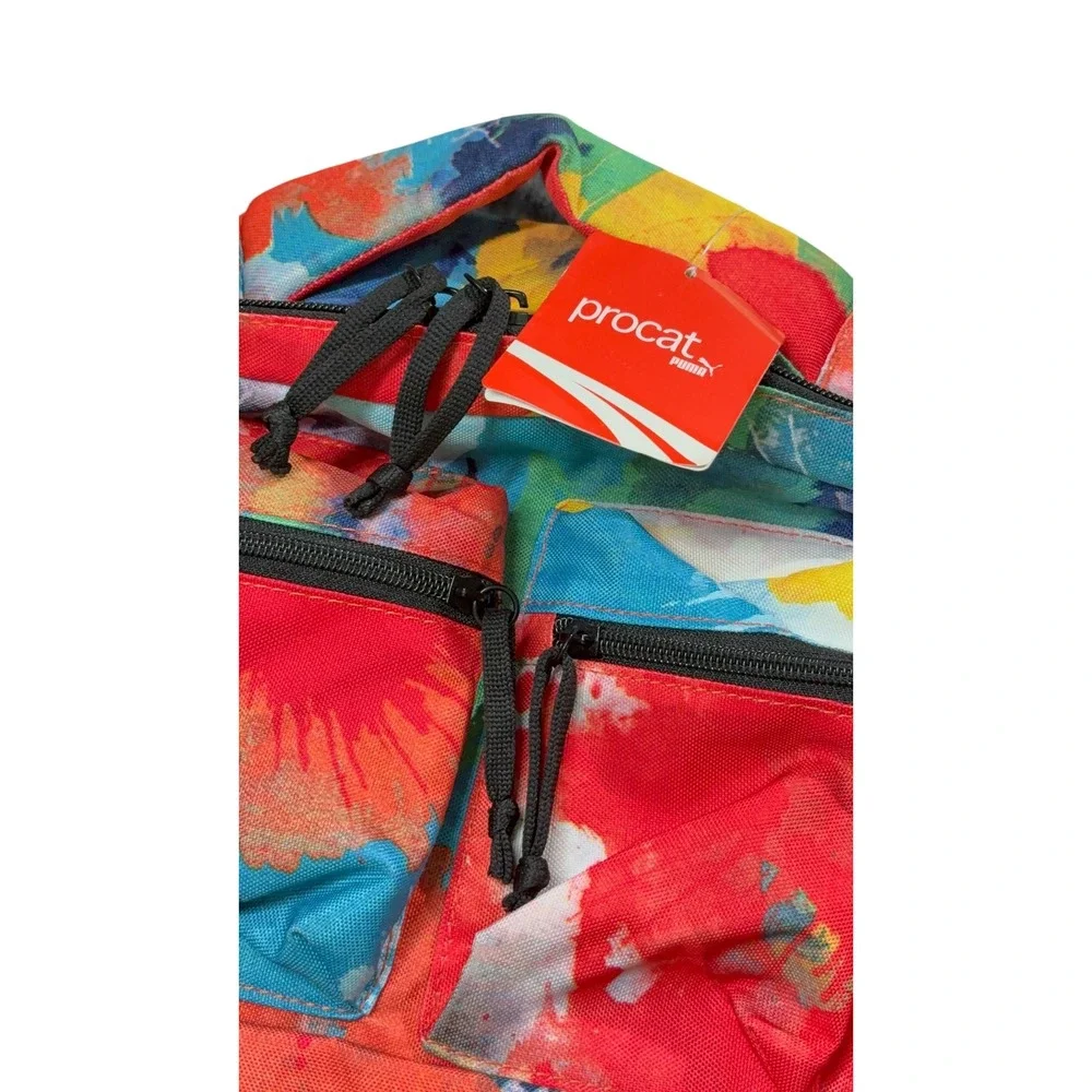 Procat by Puma Backpack Multicolor Abstract Paint Splatter Art Print 18 inch